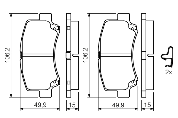 Brake Pad Set, disc brake 0 986 424 626
