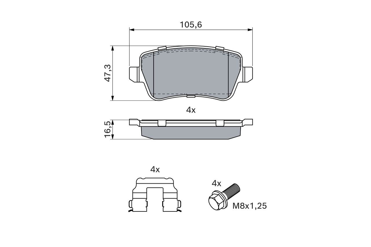 Brake Pad Set, disc brake 0 986 494 126