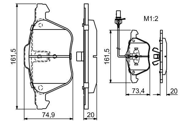 Brake Pad Set, disc brake 0 986 424 777