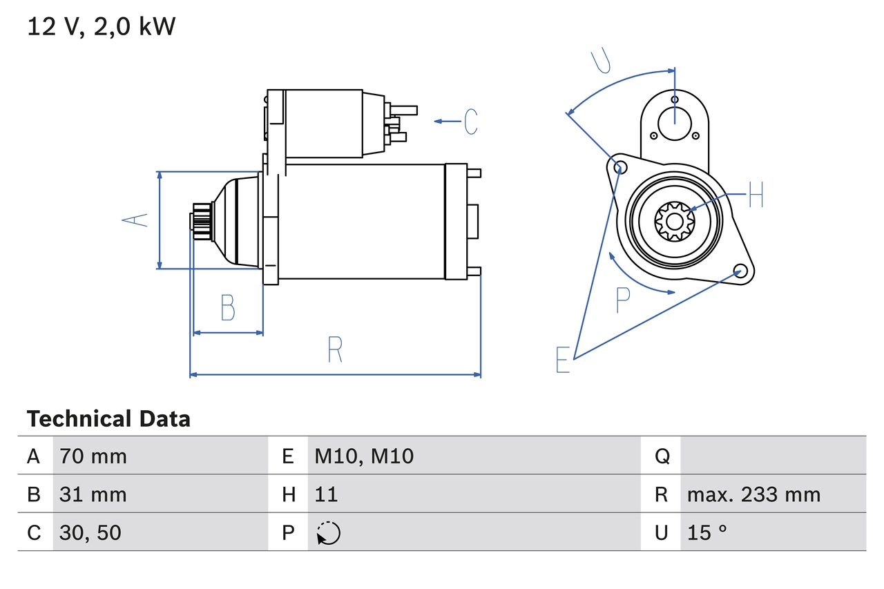 Starter 0 986 025 730
