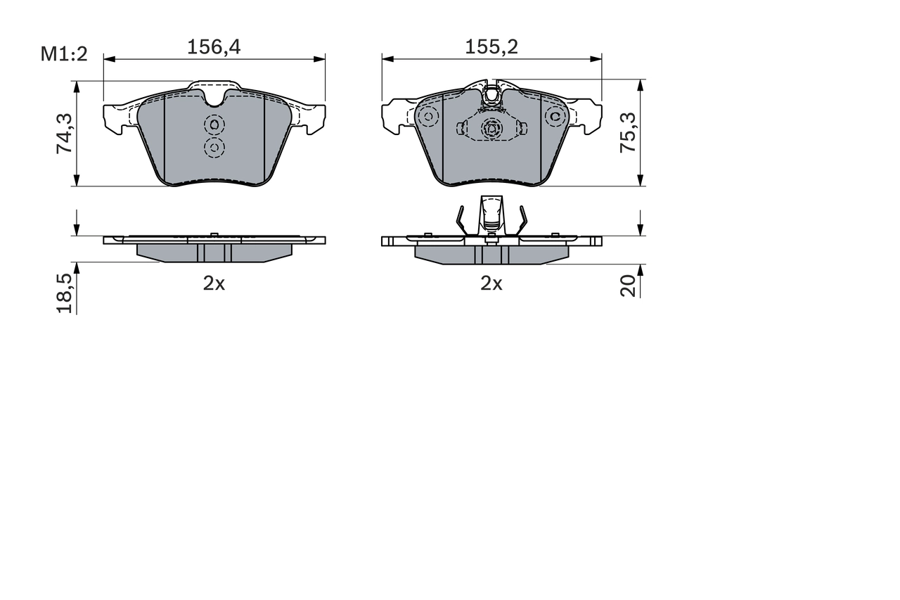 Brake Pad Set, disc brake 0 986 424 125