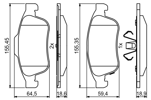 Brake Pad Set, disc brake 0 986 494 826