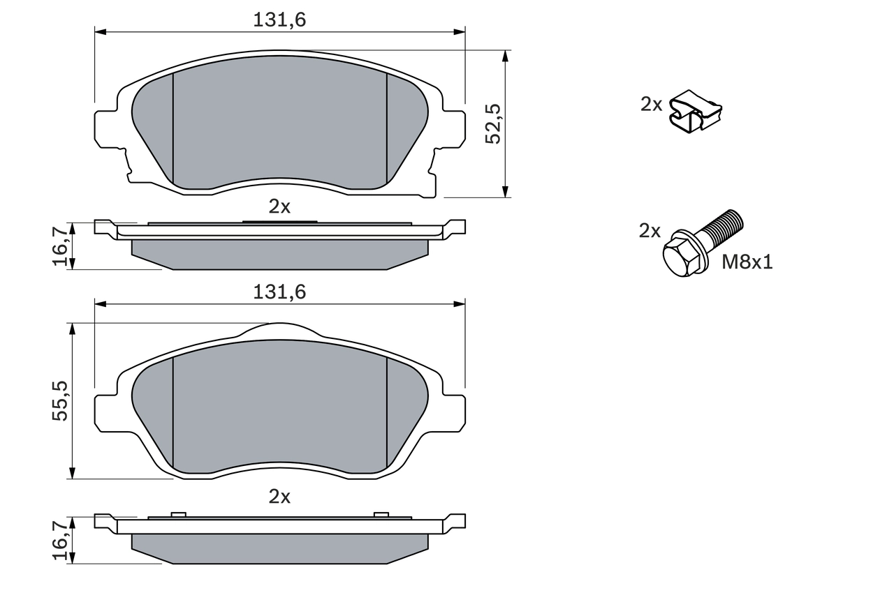 Brake Pad Set, disc brake 0 986 424 527