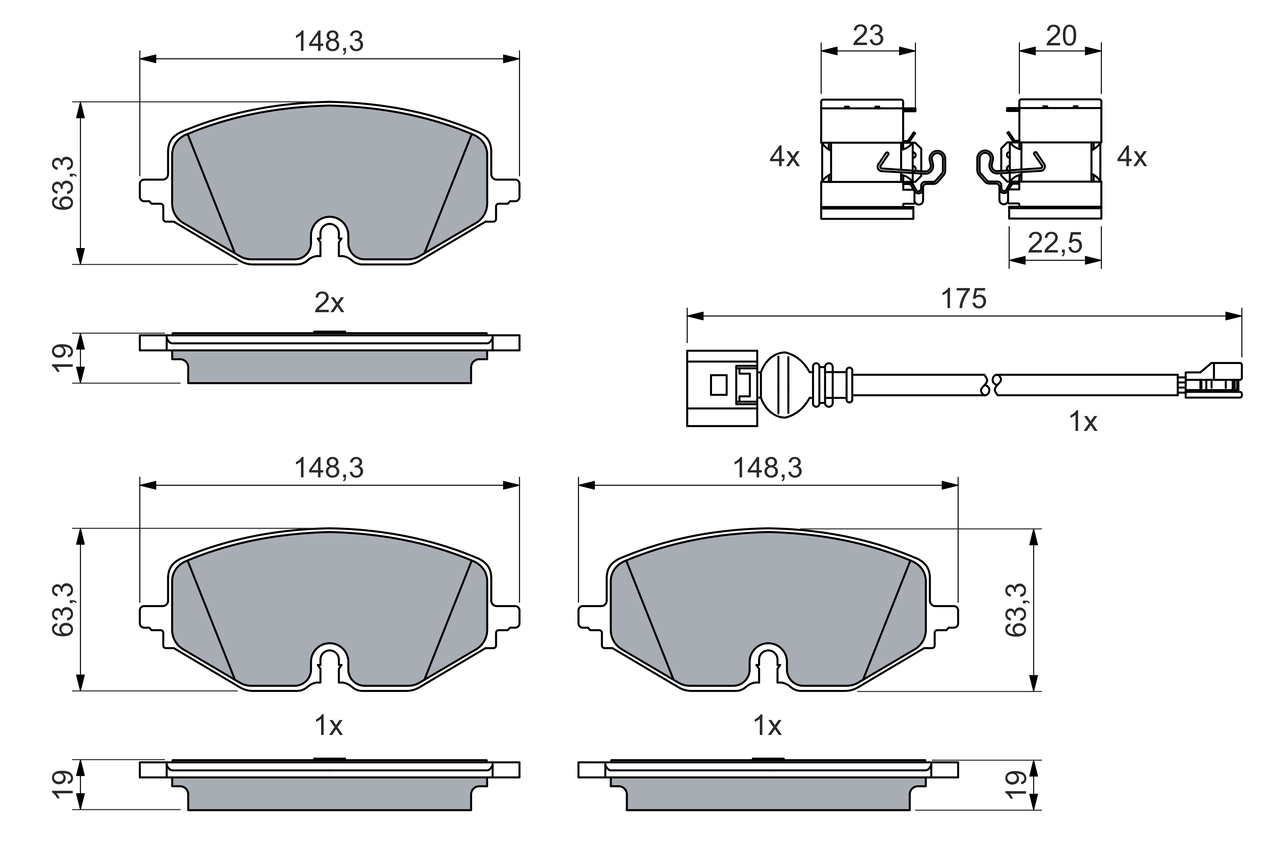 Brake Pad Set, disc brake 0 986 460 072