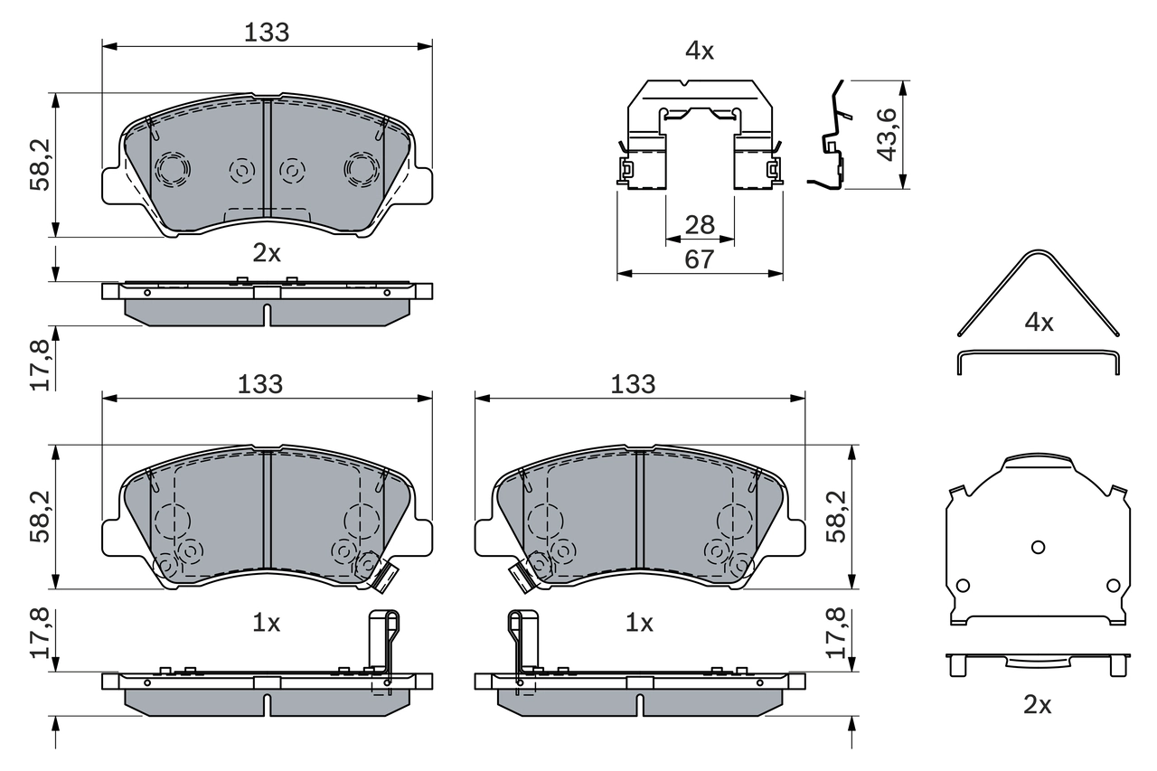 Brake Pad Set, disc brake 0 986 424 951