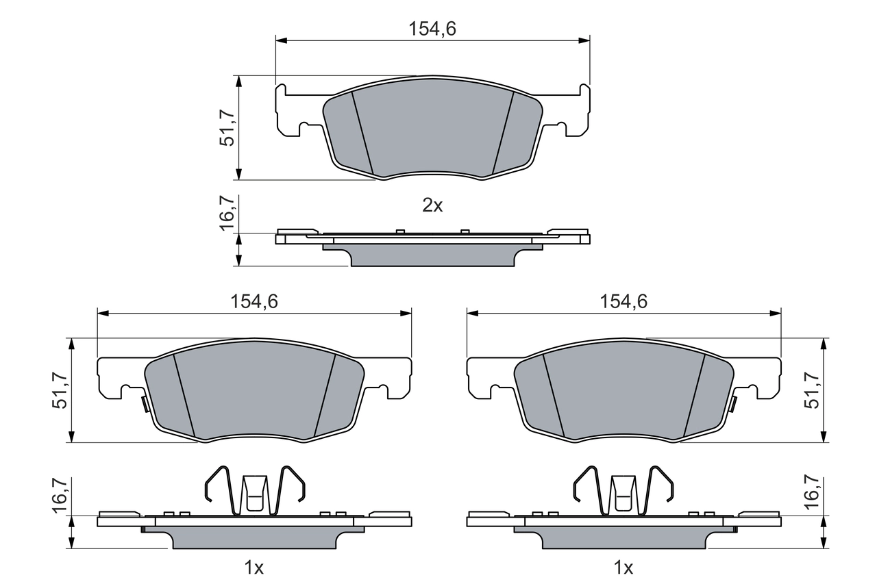 Brake Pad Set, disc brake 0 986 460 018