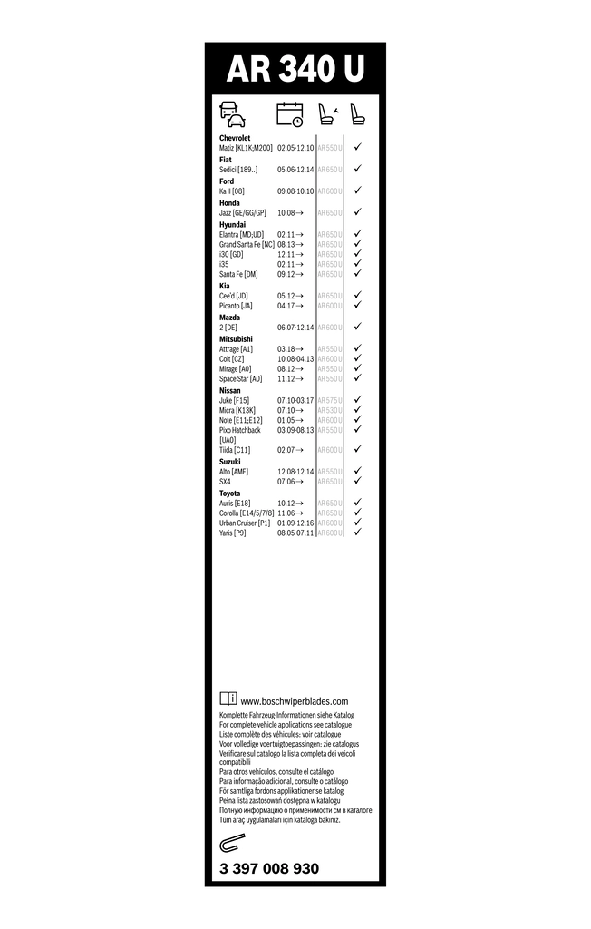 Wiper Blade Aerotwin Retro 3 397 008 930