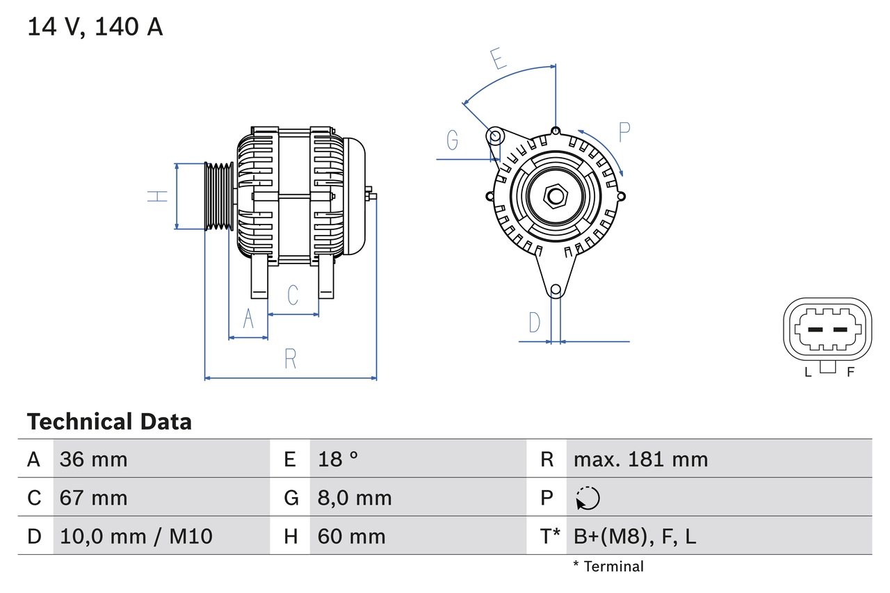 BOSCH 0 986 083 860 Alternator