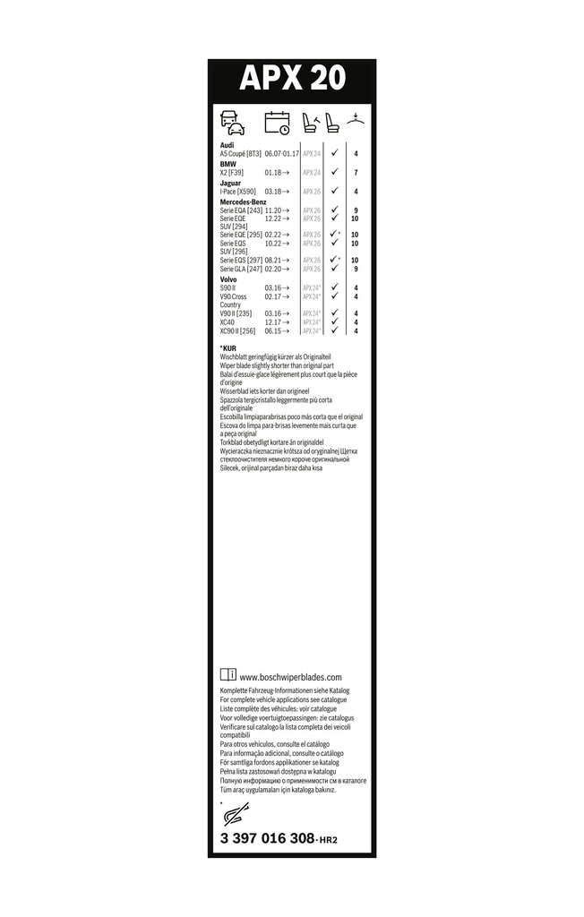 BOSCH 3 397 016 308 Wiper Blade