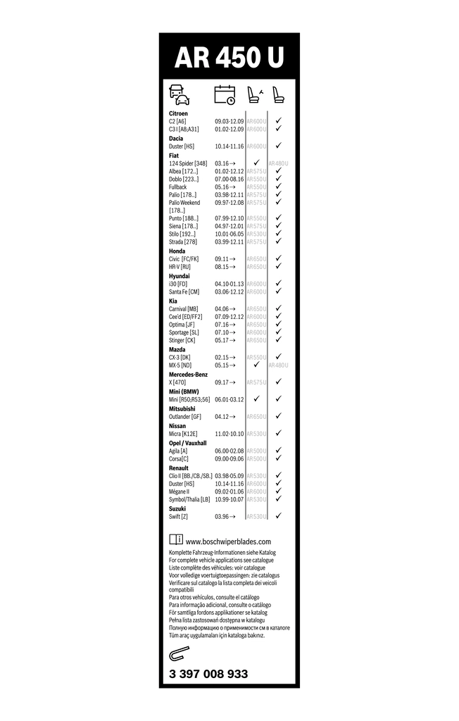 Wiper Blade Aerotwin Retro 3 397 008 933