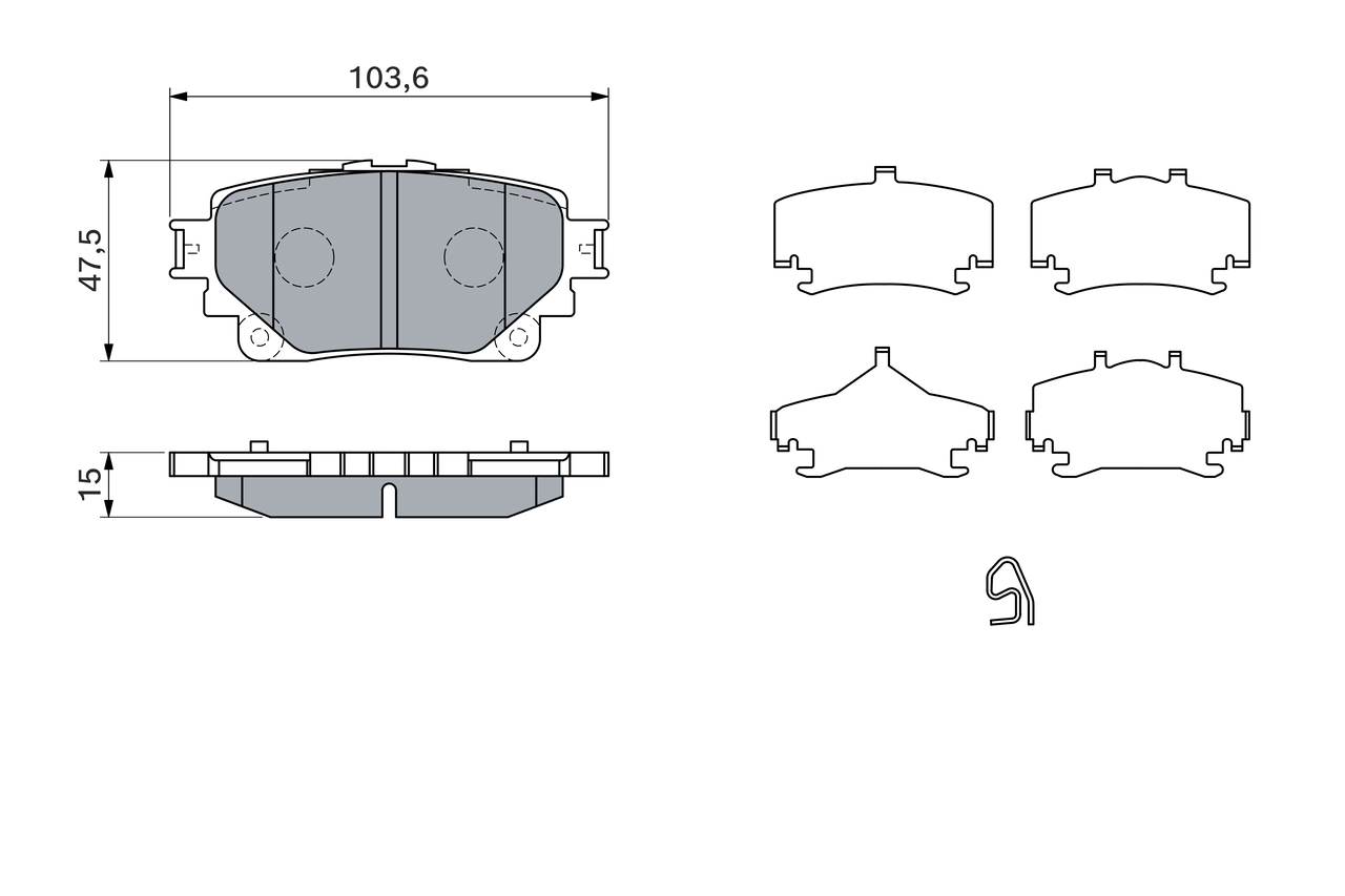 Brake Pad Set, disc brake 0 986 460 043