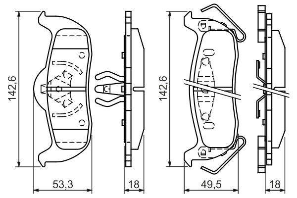 Brake Pad Set, disc brake 0 986 494 142