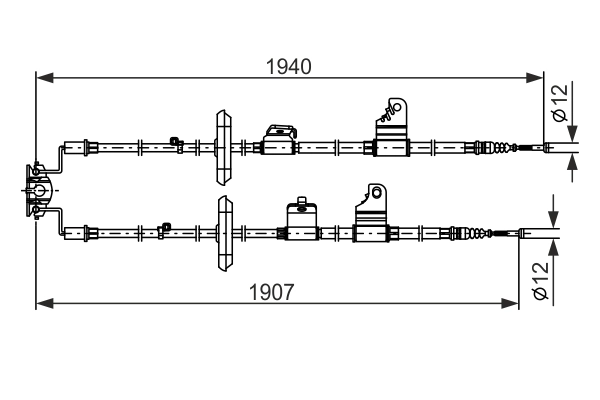 BOSCH 1 987 482 858 Cable Pull, parking brake