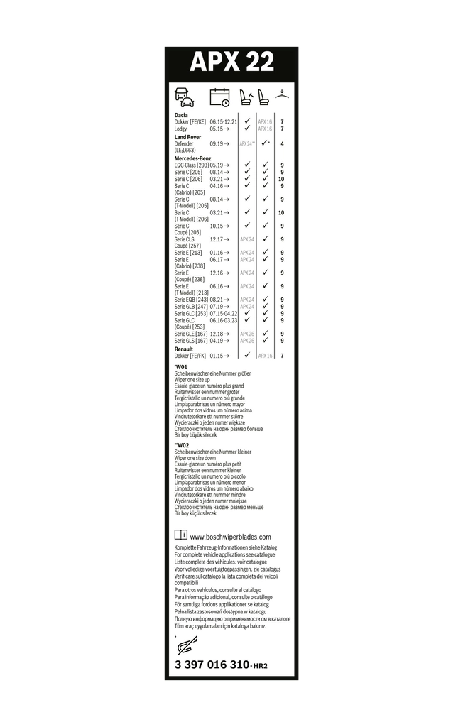 BOSCH 3 397 016 310 Wiper Blade
