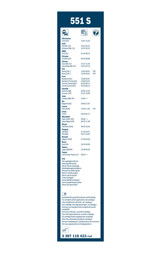 Wiper Blade Twin 3 397 118 423