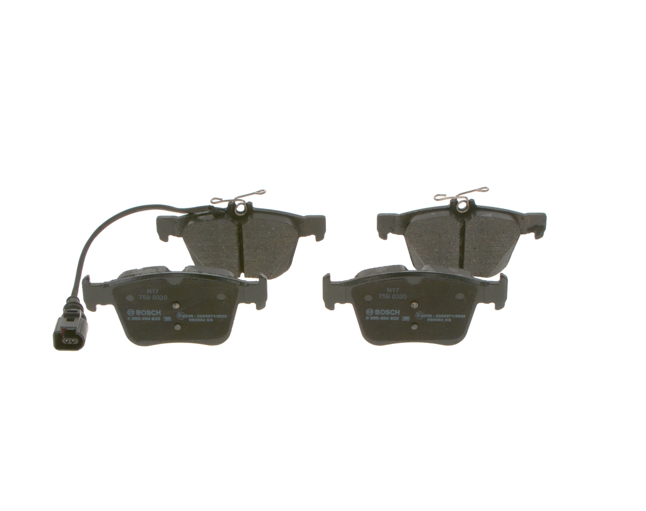 Brake Pad Set, disc brake 0 986 494 835