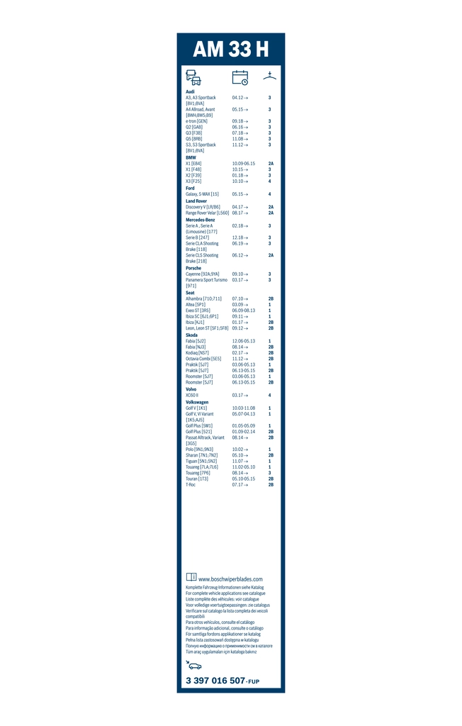 BOSCH 3 397 016 507 Wiper Blade