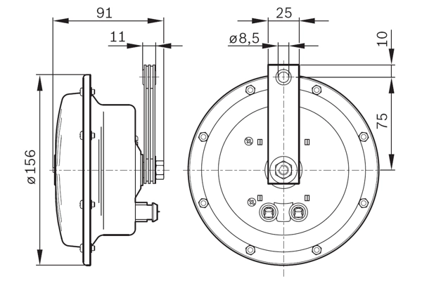 BOSCH 0 986 AH0 203 Signal Horn