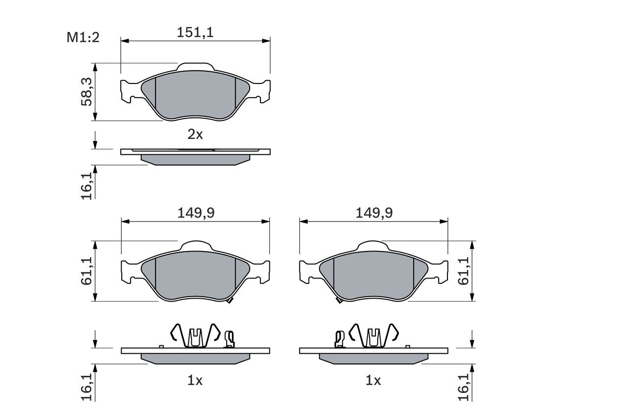 Brake Pad Set, disc brake 0 986 494 101
