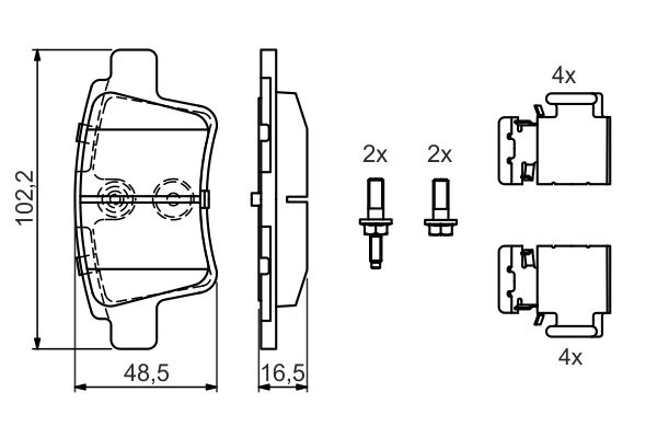 Brake Pad Set, disc brake 0 986 494 622