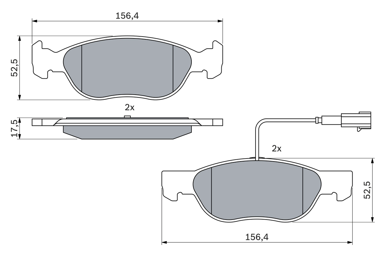 Brake Pad Set, disc brake 0 986 424 362
