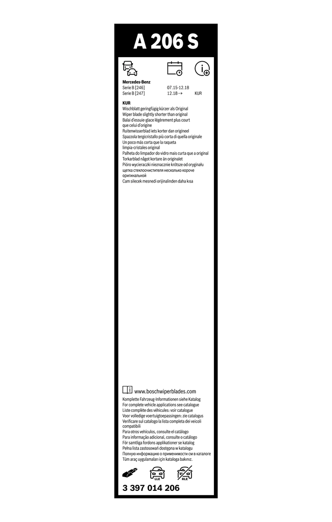 Wiper Blade Aerotwin 3 397 014 206