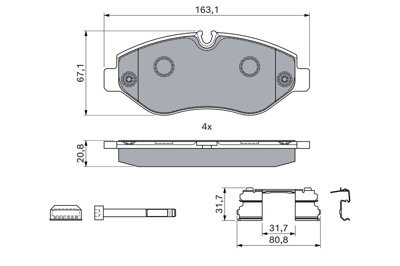 Brake Pad Set, disc brake 0 986 494 121