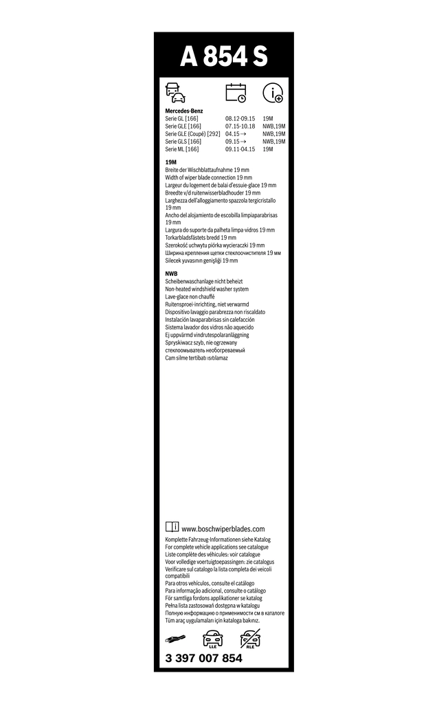 Wiper Blade Aerotwin 3 397 007 854