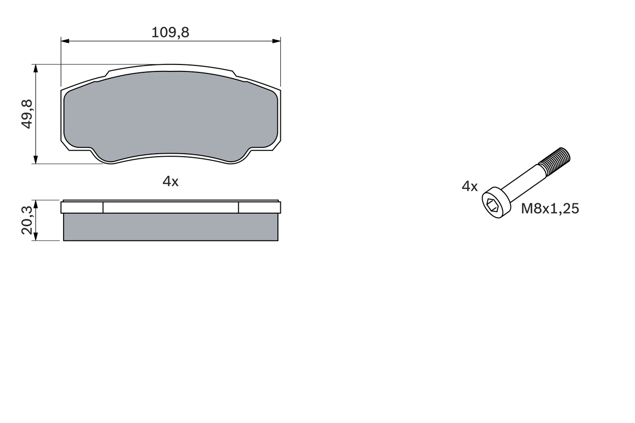 Brake Pad Set, disc brake 0 986 424 876