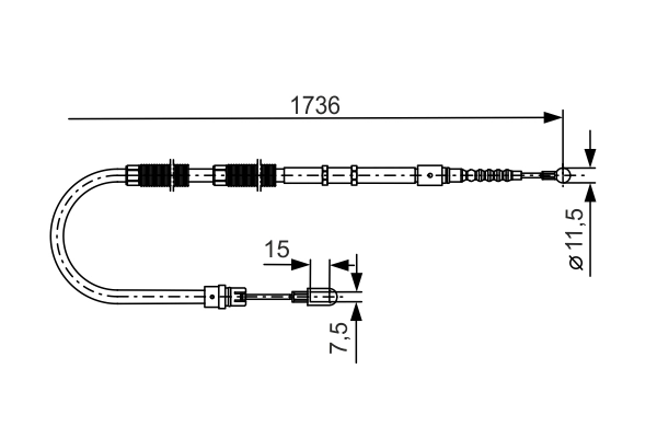 Cable Pull, parking brake 1 987 477 257