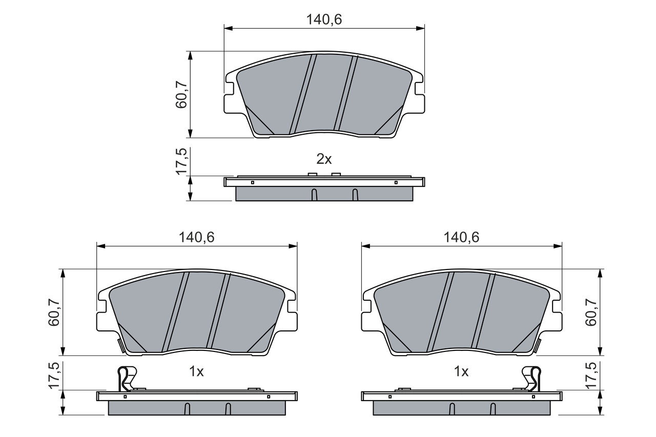 Brake Pad Set, disc brake 0 986 460 076