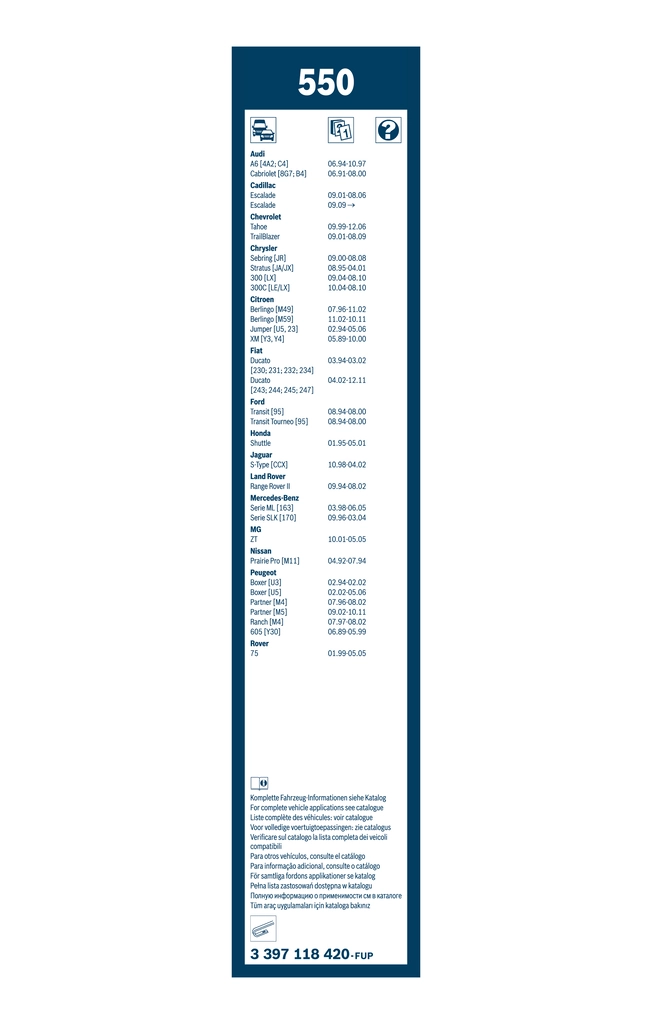 Wiper Blade Twin 3 397 118 420