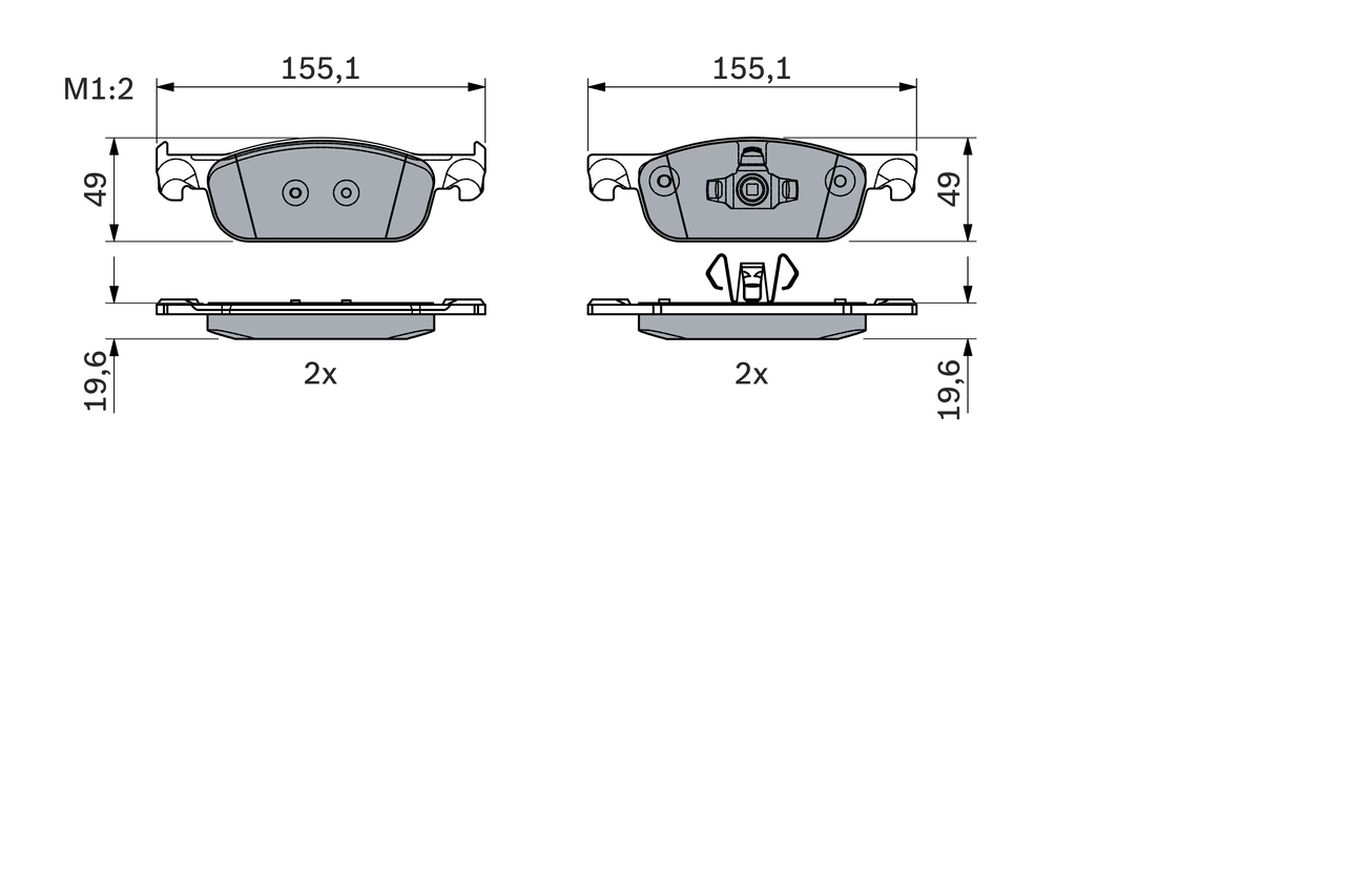 Brake Pad Set, disc brake 0 986 424 021