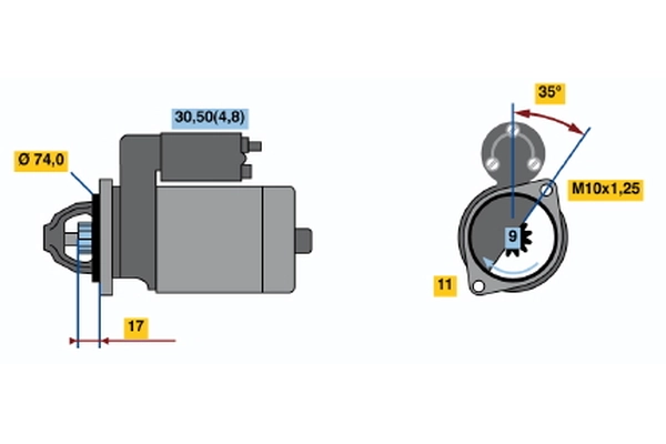 BOSCH 0 001 107 440 Starter