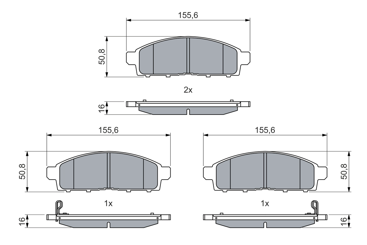 BOSCH 0 986 460 069 Brake Pad Set, disc brake