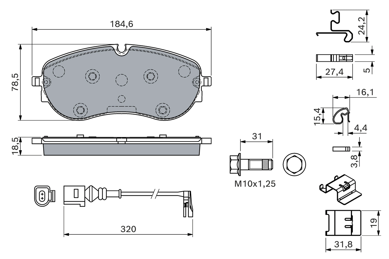 Brake Pad Set, disc brake 0 986 460 178