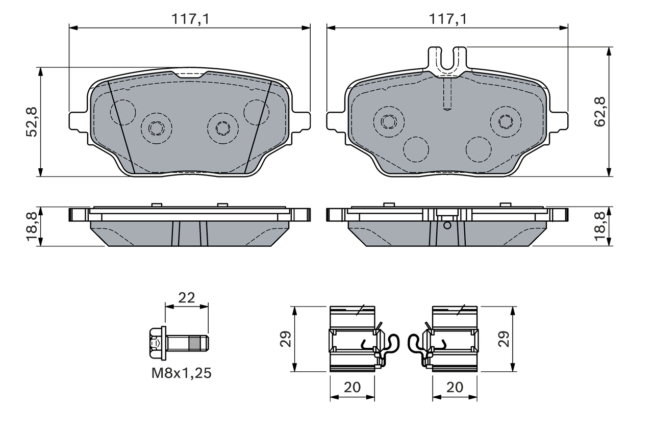 Brake Pad Set, disc brake 0 986 460 154