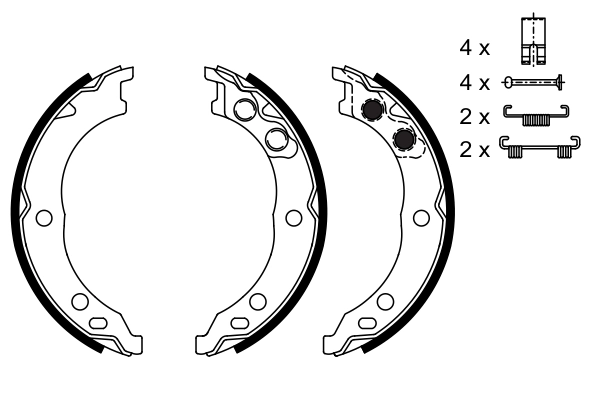 Brake Shoe Set, parking brake 0 986 487 712