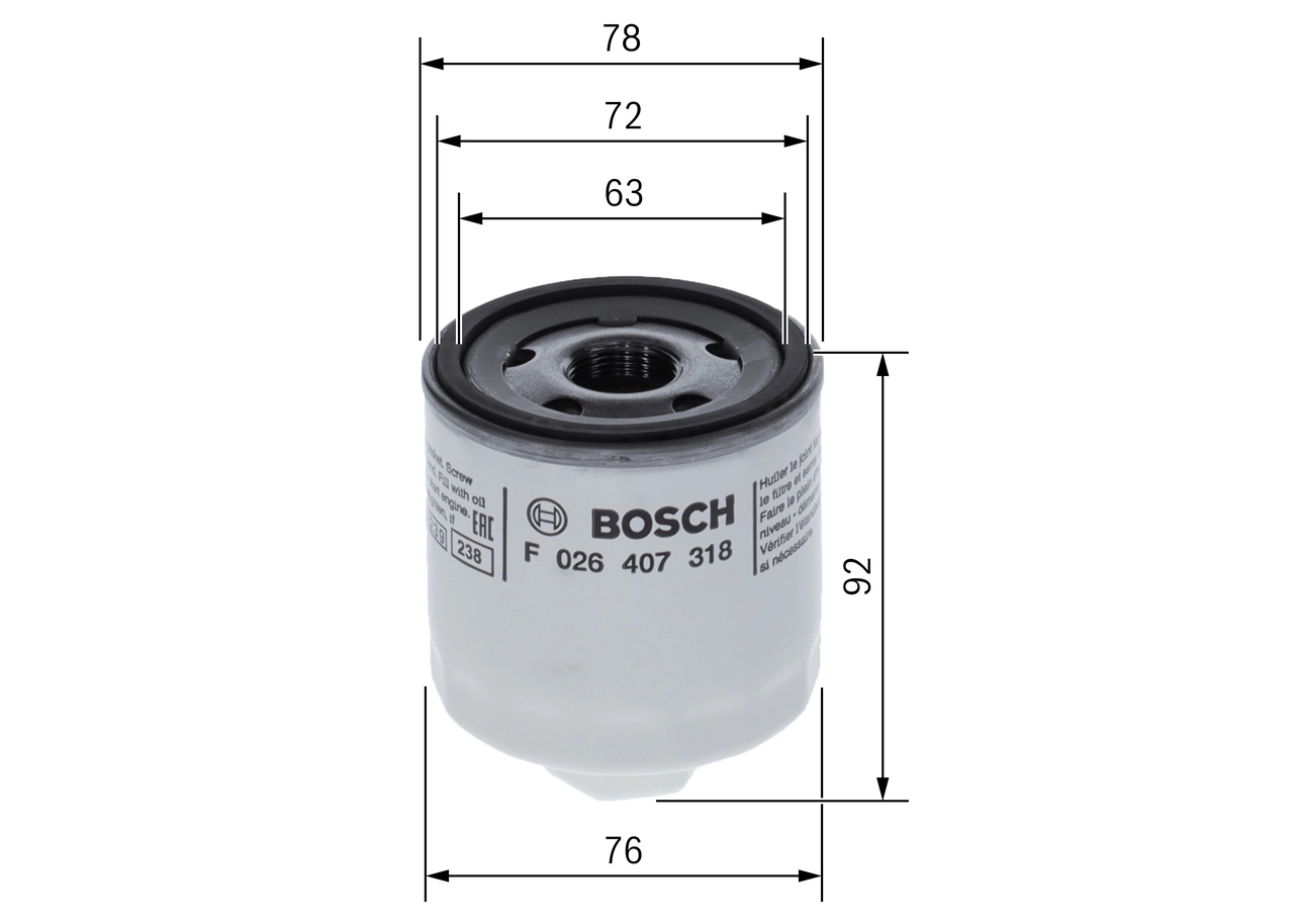 BOSCH F 026 407 318 Oil Filter