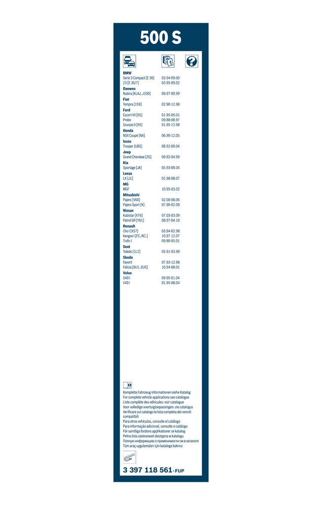 Wiper Blade Twin 3 397 118 561