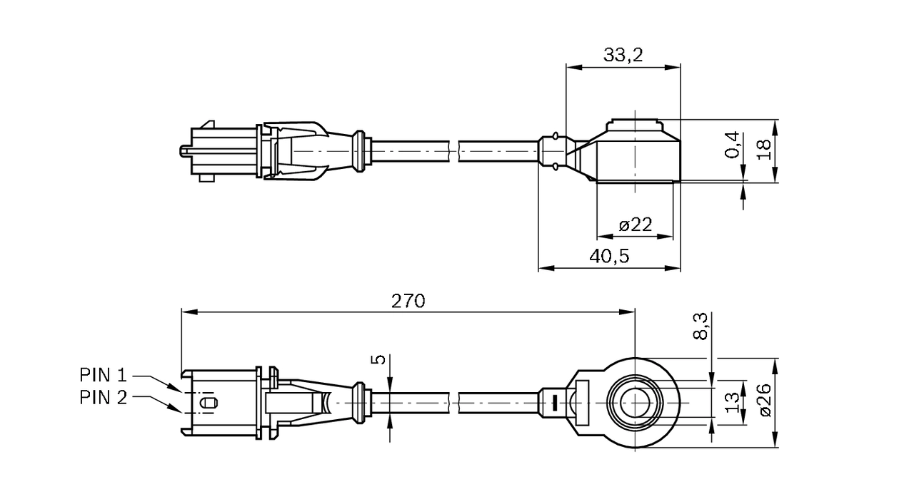 BOSCH 0 261 231 196 Knock Sensor