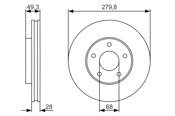 BOSCH 0 986 479 R90 Brake Disc