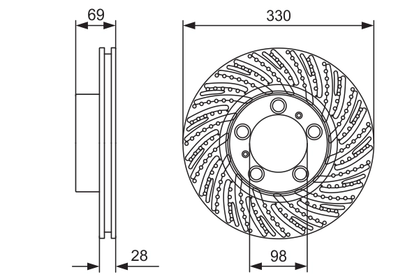 BOSCH 0 986 479 D25 Brake Disc