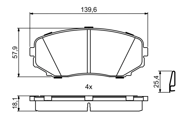 Brake Pad Set, disc brake 0 986 494 879