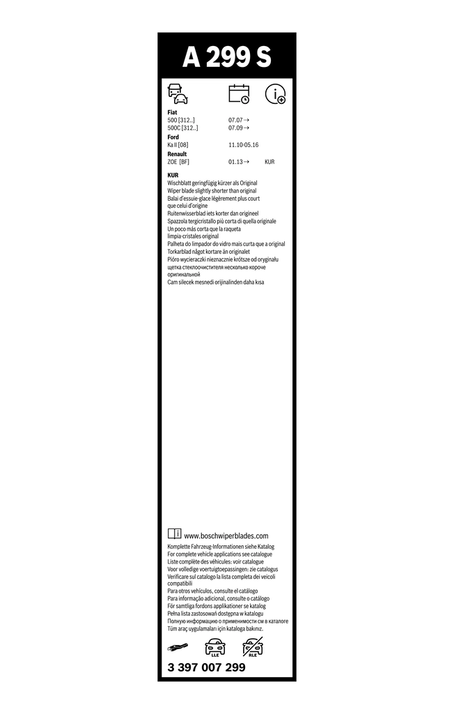 Wiper Blade Aerotwin 3 397 007 299