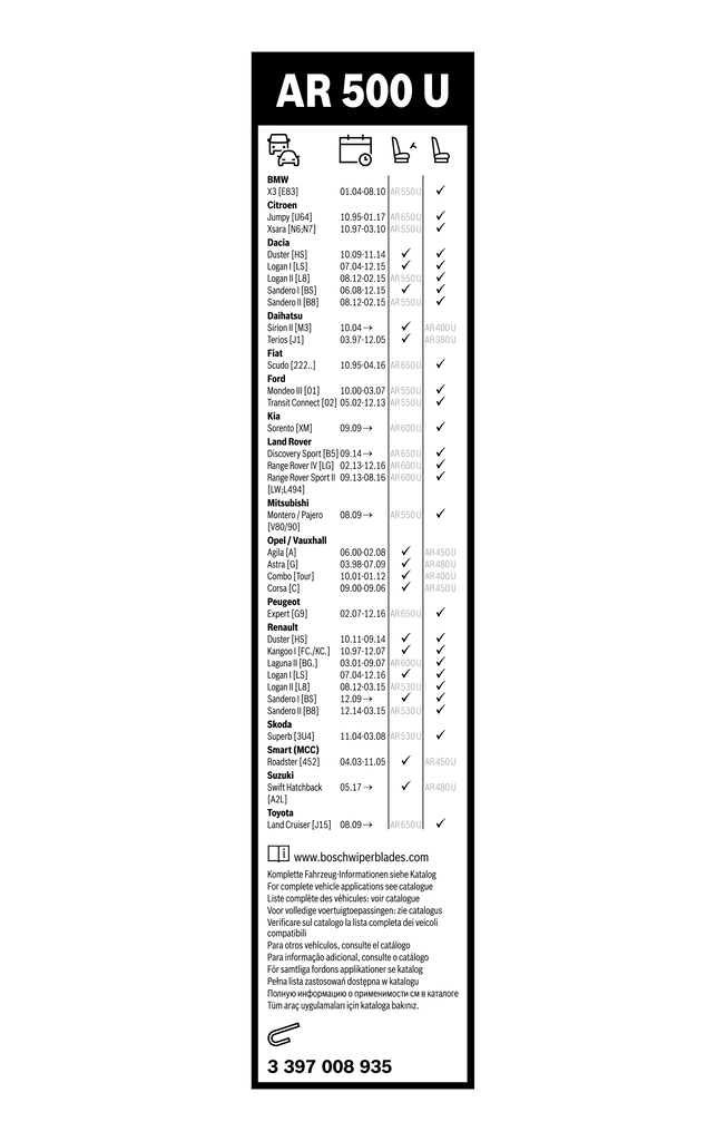 Wiper Blade Aerotwin Retro 3 397 008 935