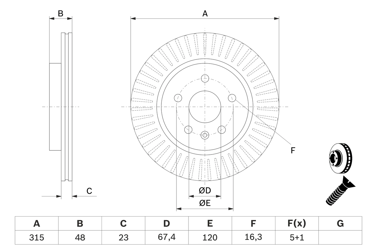 Brake Disc 0 986 479 C71