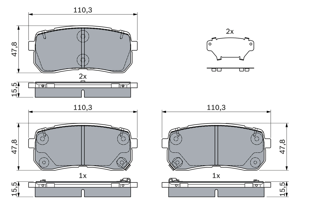 Brake Pad Set, disc brake 0 986 494 971
