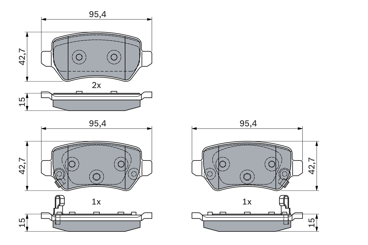 Brake Pad Set, disc brake 0 986 494 954