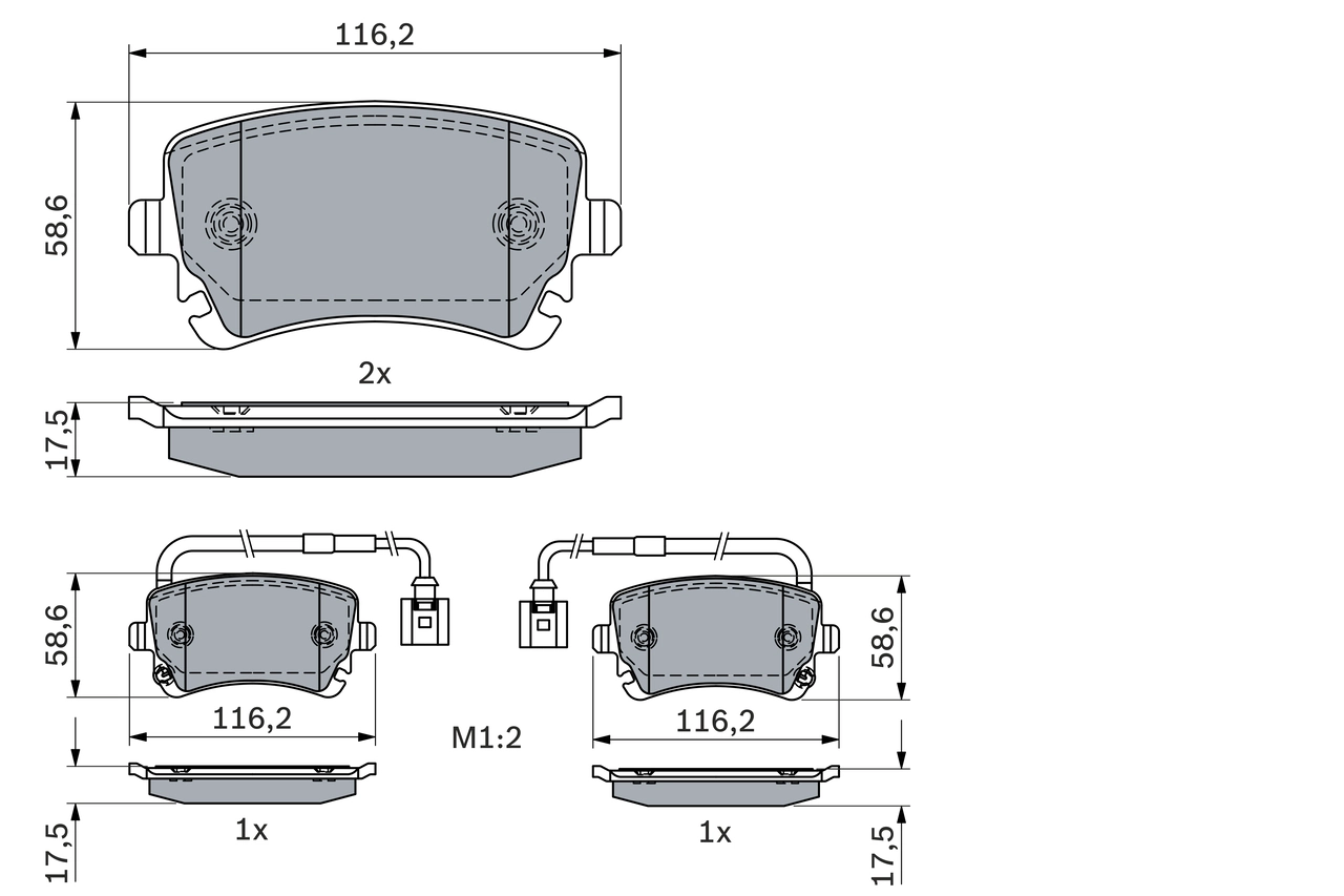 Brake Pad Set, disc brake 0 986 424 057
